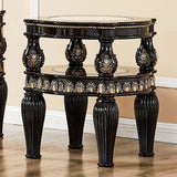 HD-1208 - End Table - Black Enamel With Gold Highlights