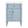 Freestanding Bathroom Vanity With Sink, Adjustable Shelf & Flip Drawer