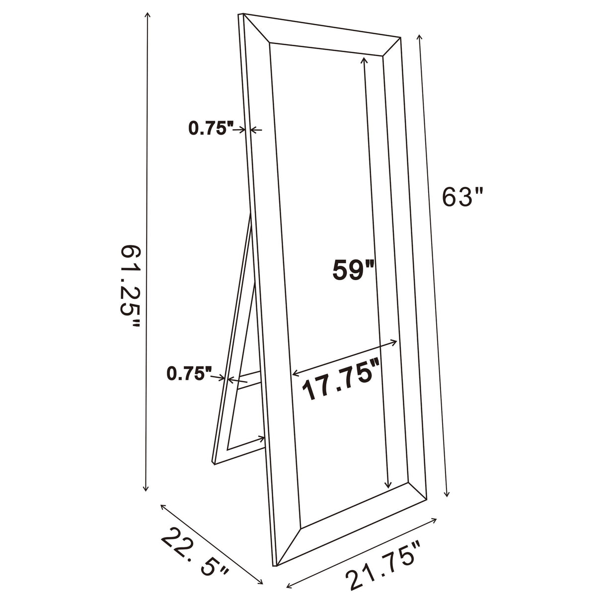 Aika - Standing Mirror - Silver