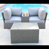 Comfortable Modern Patio Rattan Sectional Set With Cushions