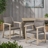 Outdoor Dining Chair Acacia Wood Frame (Set of 2)