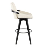 Cosmo - Fixed-Height Barstool (Set of 2) - Black Wood Base, Black Footrest