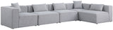 Cube - Linen 5 Piece Modular Sectional