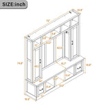 Hall Tree With Storage Bench, Entryway Coat Rack With Hooks