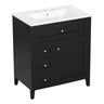 Modern Bathroom Vanity With Sink, 3 Drawers And Adjustable Shelf