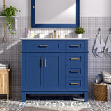 Modern Bathroom Vanity With Ceramic Sink, Soft Close Storage Cabinet