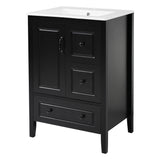 Retro Bathroom Vanity With Sink, Soft Closing Cabinet & Drawers