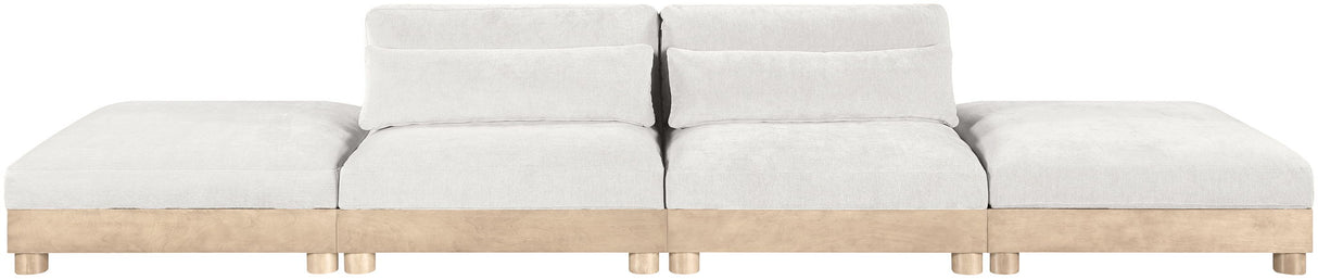 Turin - Chenille Fabric Upholstered Modular Sectional - White