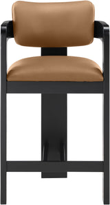 Sacha - Vegan Leather Upholstered Counter Stool With Black Base