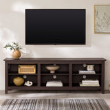 Modern Transitional 3 Shelf Open Storage 70" TV Stand For 80" TVs