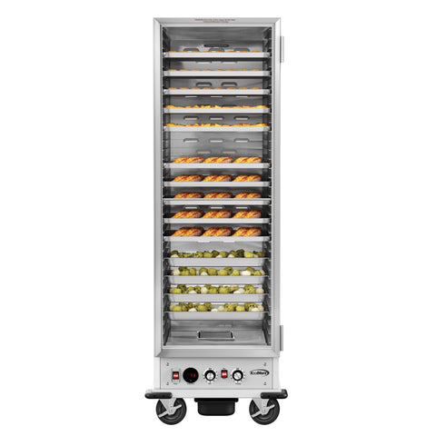 33 in. Commercial Non-Insulated Glass Door Heated Holding/Proofing Cabinet with 36-Pan Capacity in Silver (KM-CHP36-SNGL)