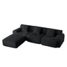 L Shaped Modular Sectional Sofa Corduroy And Movable Ottoman