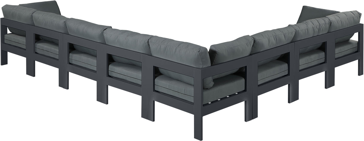 Nizuc - Outdoor Patio 8 Piece Modular Sectional With Gray Frame