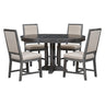 Dining Set & Extendable Round Table And 4 Upholstered Chairs