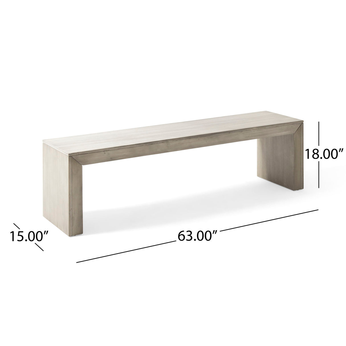 Acacia Wood Dining Bench, Farmhouse Style