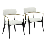 Savannah - Chair (Set of 2) - Black Wood, Gold Metal, Cream Fabric