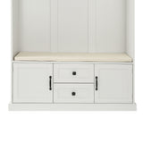 Hall Tree With 3 Hooks, Coat Hanger, Entryway Bench, Storage Bench, 3 In 1 Design