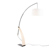 Robyn - Floor Lamp - Natural Wood And White Linen Shade