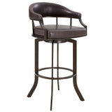 Pharaoh - Swivel Faux Leather Bar Stool - Brown Finish