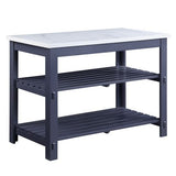 Enapay - Kitchen Island - Marble Top Top & Gray