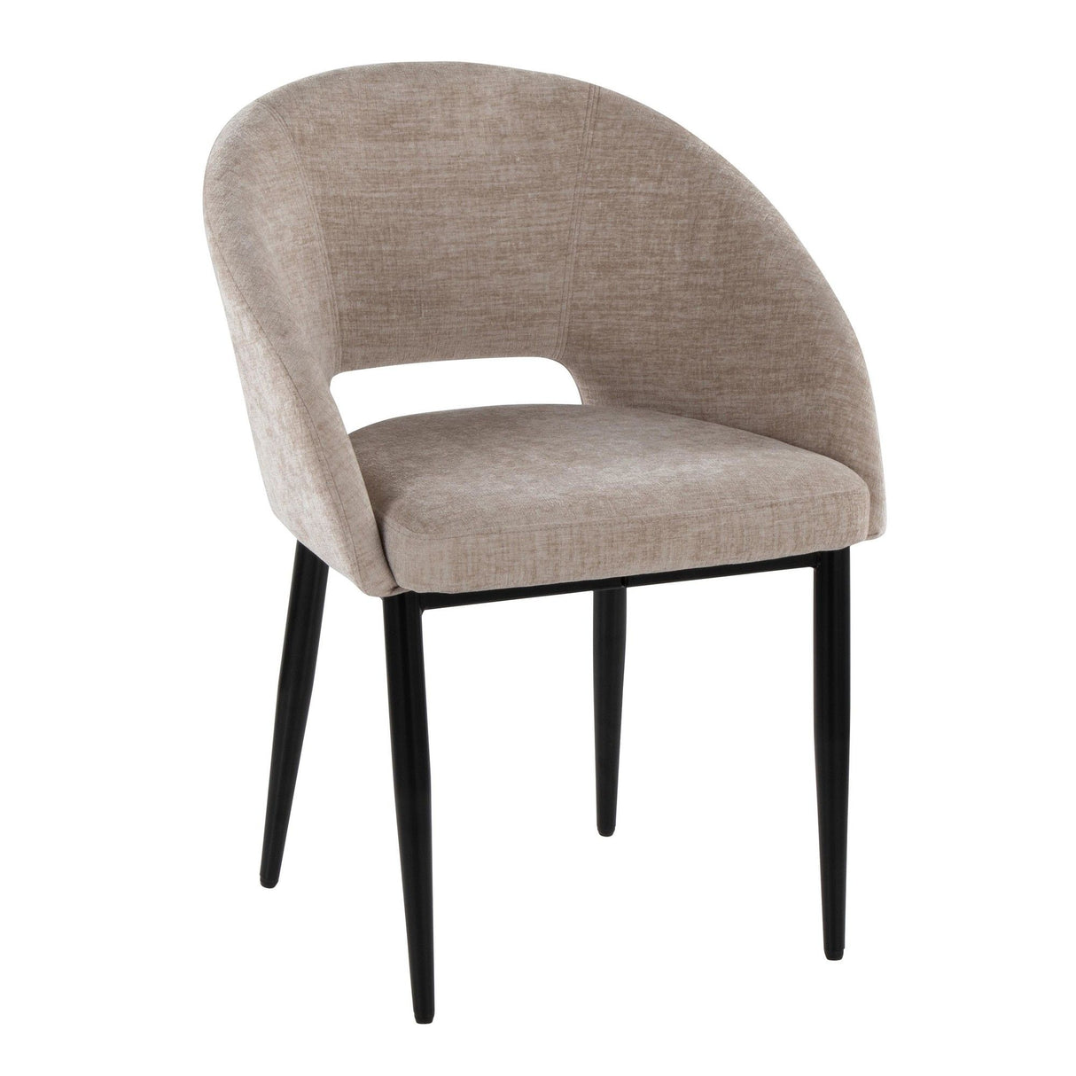 Renee - Upholstered Contemporary Chair (Set of 2) - Black Metal Legs