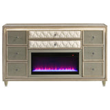 Lorient - 8-Drawer LED Bedroom Flame Box Dresser