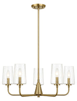 Dazzle - 5 Lights Chandelier With Clear Seeded Satin - Antique Brass / Clear / Gold