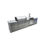 Mont Alpi Deluxe Series 12 Ft Propane Outdoor Kitchen Island w/ Side Burner, Fridge, & Kegerator - MAi805-DKEGFC