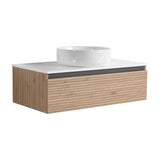 Wall Mounted Bathroom Vanity With Art Sink & 1 Soft Close Drawer