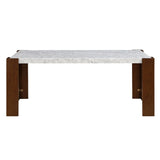 Hettie - Dining Table With Engineeed Stone Top - Engineered Stone Top & Brown