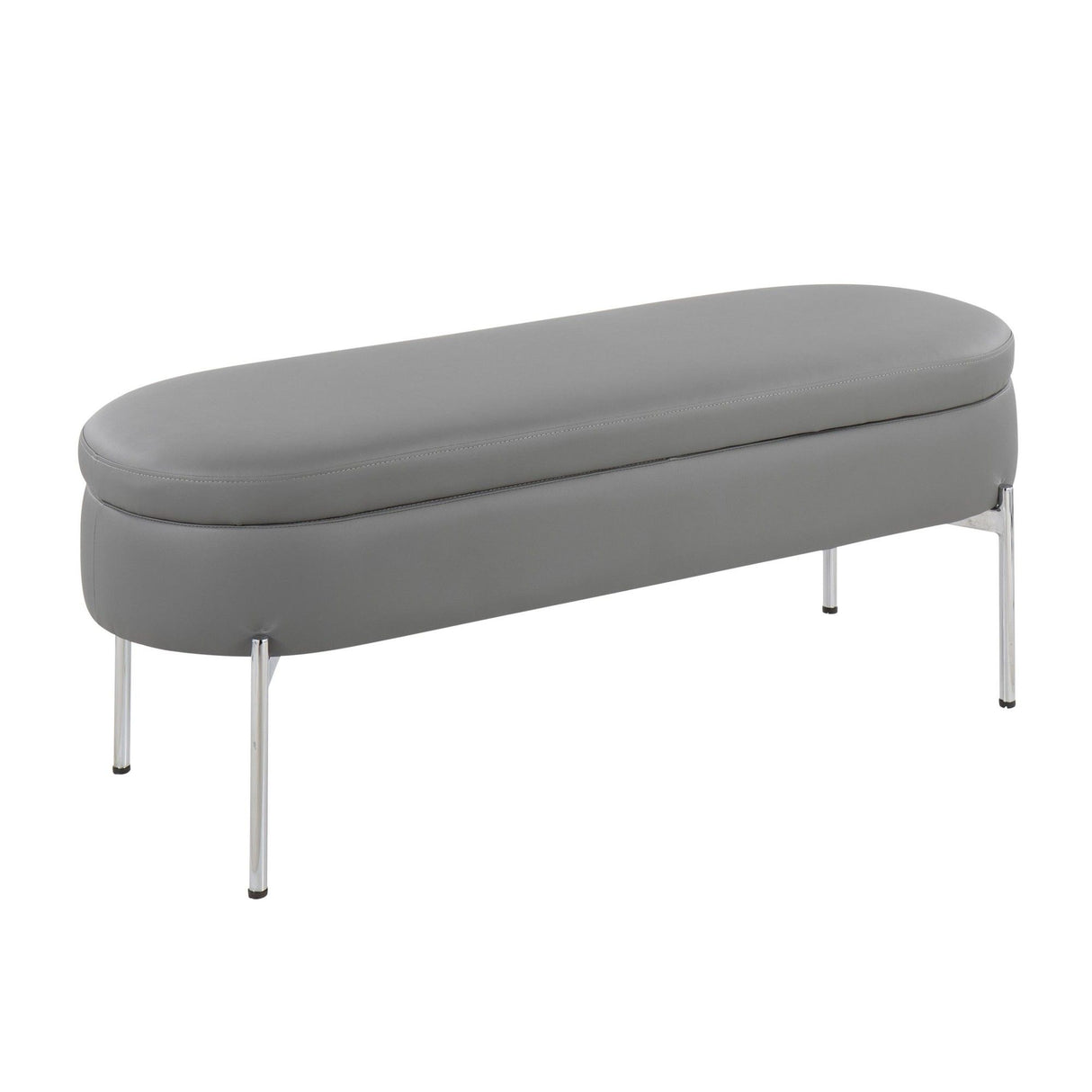 Chloe - Storage Bench - Chrome Metal