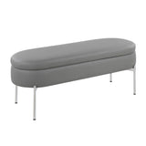 Chloe - Storage Bench - Chrome Metal