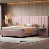 Upholstered Platform Bed With Big Headboard
