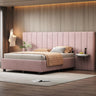 Upholstered Platform Bed With Big Headboard