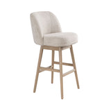 Sadie - Solid Wood Upholstered 30" Bar Height Swivel Barstool