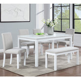 Dining Table Set With Crystal Decoration And Upholstered Chairs