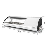 46 in. Glass Sushi Countertop Display Refrigerator with 4 Stainless Steel Trays in White (KM-SR46-WH)