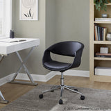 Curvo - Upholstered 5-Star Task Chair - Chrome Metal Base