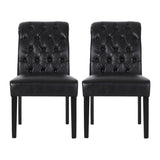 Broxton - Tuft Dining Rolltop Chairs With Button Tufted Backrest (Set of 2)