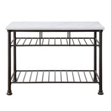 Freyja - Kitchen Island - White Cultured Marble Top & Gray