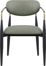 Ronda - Vegan Leather Upholstered Dining Arm Chair - Black Legs