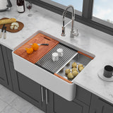 Double Bowl Sink Workstation - White