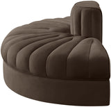 Rummi - Velvet Performance Fabric Upholstered 2 Piece  Rounded Modular Loveseat