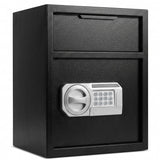 Safe With Drop Slot For Cash Deposits, Multi Scene Safe For Office - Black