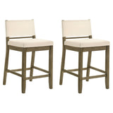 Yaneli - Contemporary Natural Wood Counter Height Kitchen Bar Stool