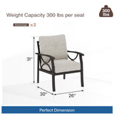 All-Weather Armchairs With Cushions, Modern Sculptural Design (Set of 2)