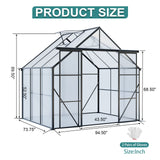 Double Door Polycarbonate Greenhouse Raised Base And Anchor Aluminum Heavy Duty Walk In Greenhouses For Outdoor Backyard In All Season