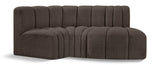 Arc - Boucle Fabric 3 Piece Modular L-Shaped Sofa