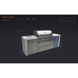 Mont Alpi Deluxe Series 8 Ft Propane Outdoor Kitchen Island w/ Side Burner & Fridge - MAi805-DFC