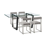 Kai Anastasia - Rectangular Glass Dining Table Set - Brushed Base